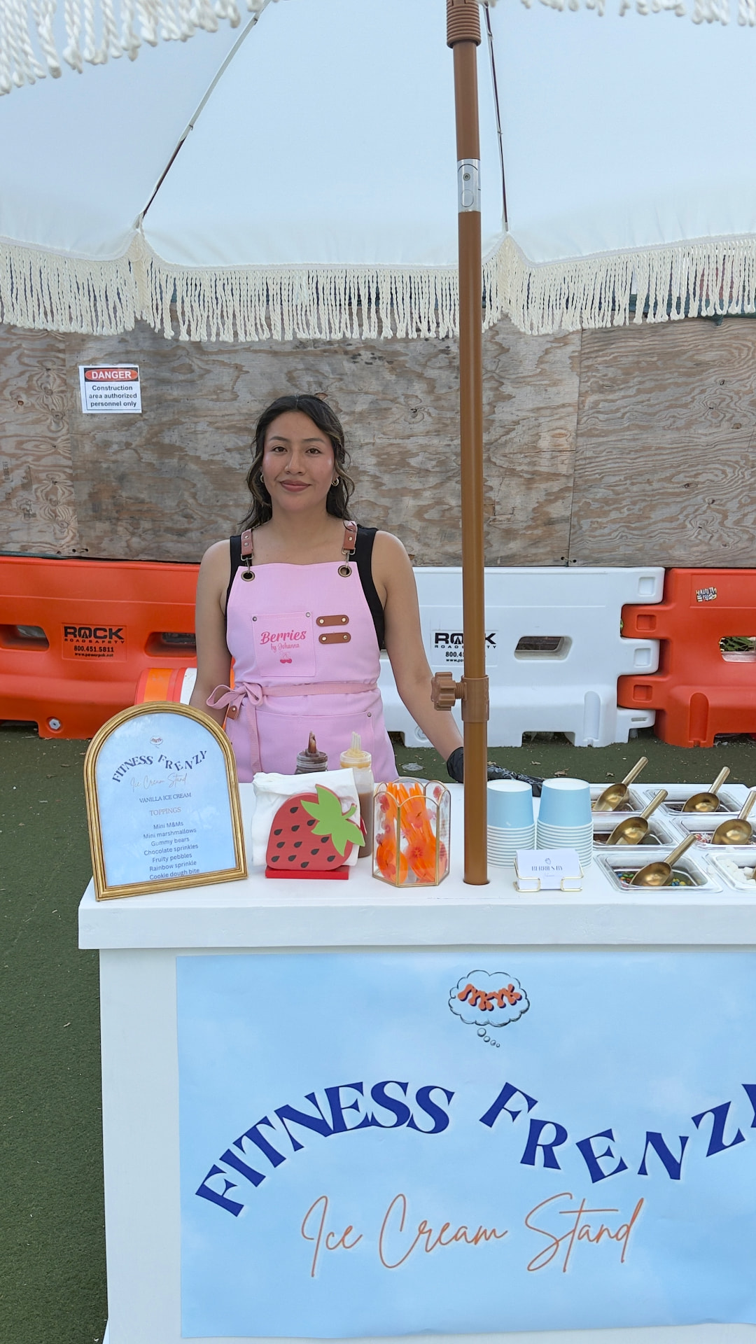 Johanna serving a guest at the dessert cart